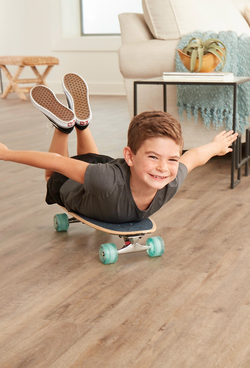 Kid on skateboard