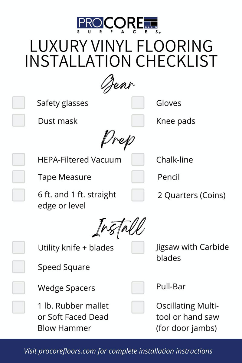 LVT Installation Checklist