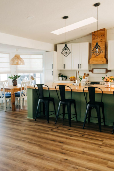 Waterproof Luxury Vinyl Plank Flooring in Kitchen
